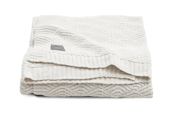 Deken River knit cream white 75x100cm