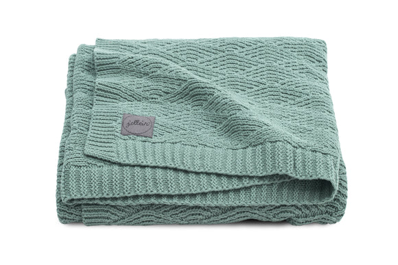 Deken River knit ash green 100x150cm