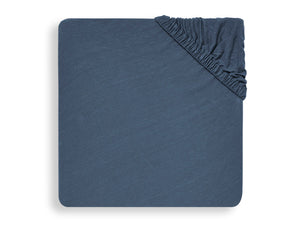 Hoeslaken Ledikant Jersey 60x120cm - Jeans Blue